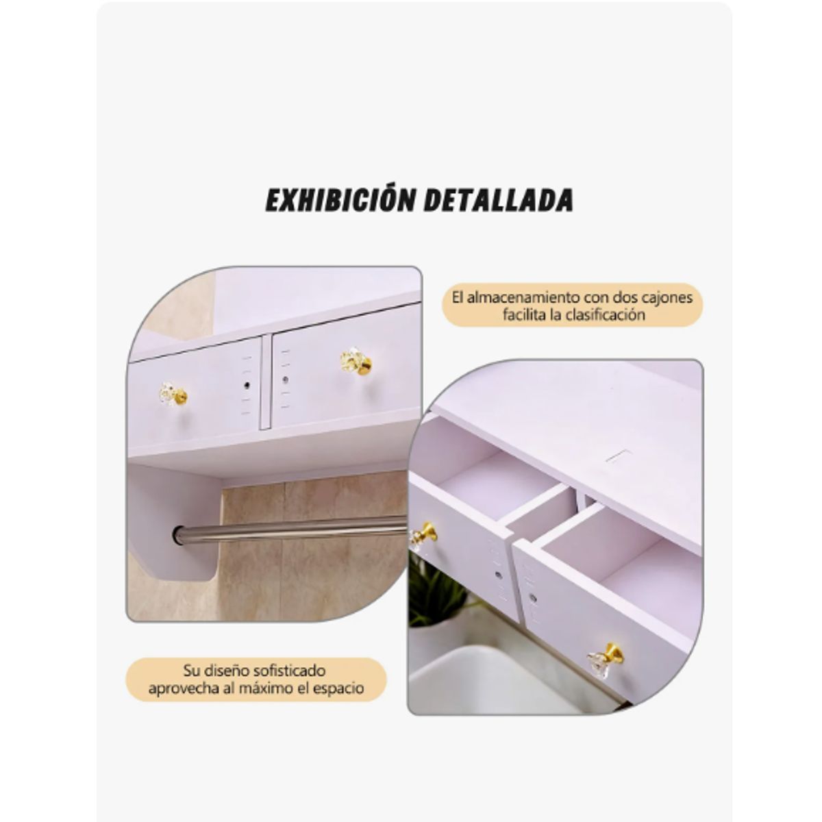 GENERICO - Estante Repisa De Baño Con Espejo Blanco