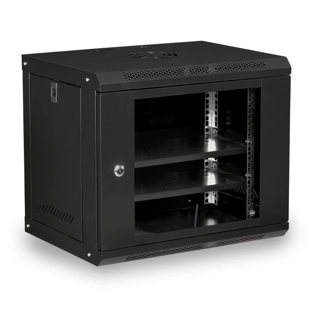 GENERICO - Gabinete Rack 9U Mural Desarmable Pared Pcplay 9u Negro 2 Bandejas