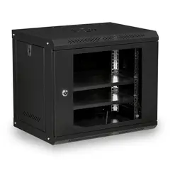 GENERICO - Gabinete Rack 9U Mural Desarmable Pared Pcplay 9u Negro 2 Bandejas