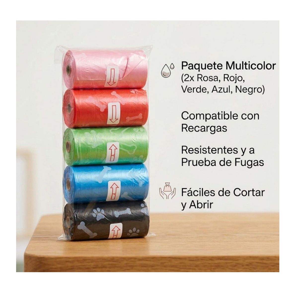 GENERICO - Set 10 rollos de Bolsas de residuos de mascotas