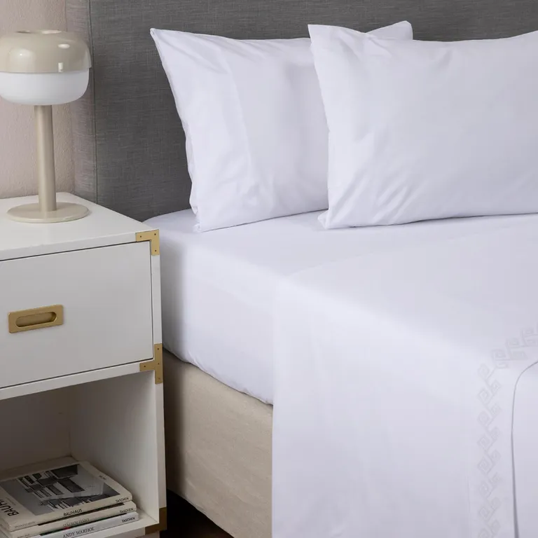Sabanas Hotel Ultra Suaves Bordadas Super King - Blanco - Super King - Blanco - Super King