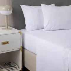 CASATUA - Sabanas 1800 Hotel Ultra Suaves Bordadas Super King - Crema - Super King