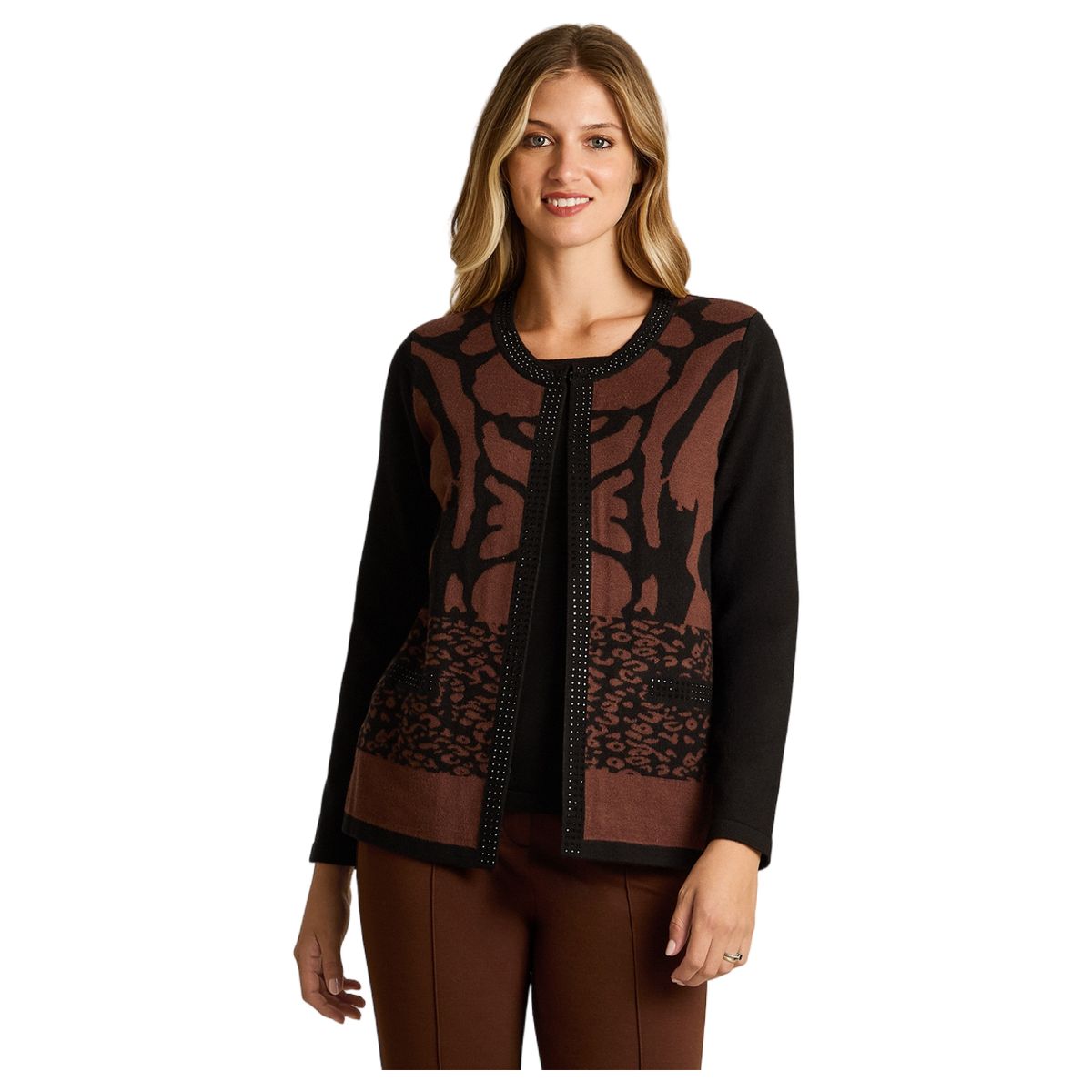 LORENZO DI PONTTI - Sweater Manga Larga Mujer Café