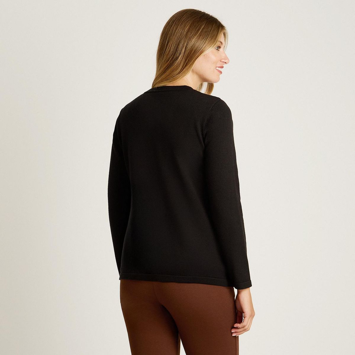 LORENZO DI PONTTI - Sweater Manga Larga Mujer Café