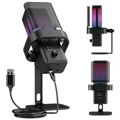 BITBYTE - Micrófono de Streaming Podcast RGB M6 Gamer