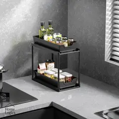 HOME LOGICS - Organizador de 2 Niveles Bajo Lavaplatos