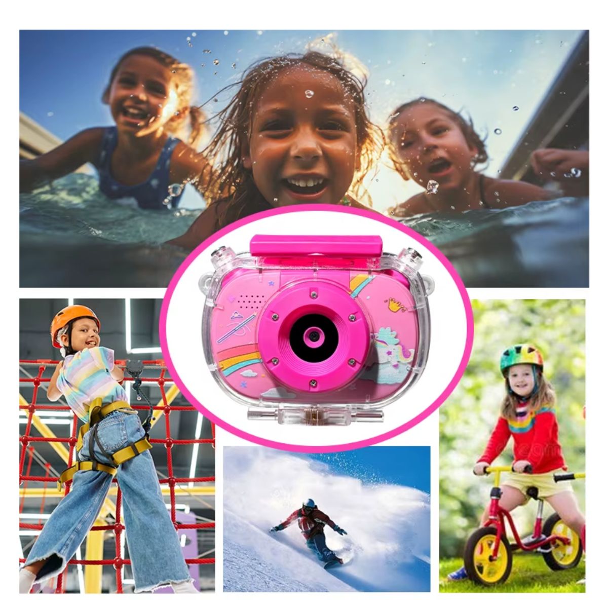 OEM - Cámara Para Niños 1080p, Impermeable, Submarina, Pantalla Hd