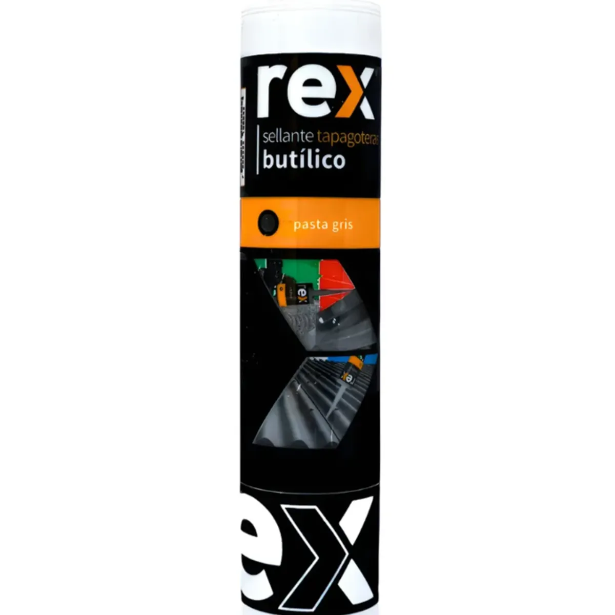 REX - Tapagoteras Rex Butílico gris 300 ml Sellador para Techos y Canaletas