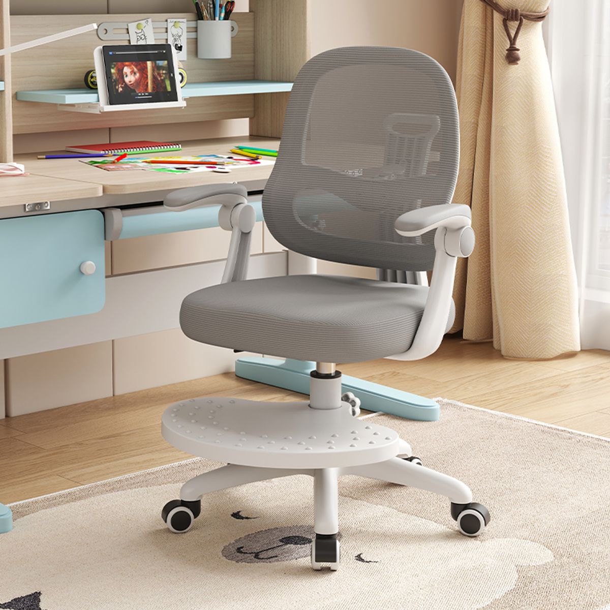 GENERICO - Silla de Escritorio para Niños Ergonómica Ajustable Reposapiés