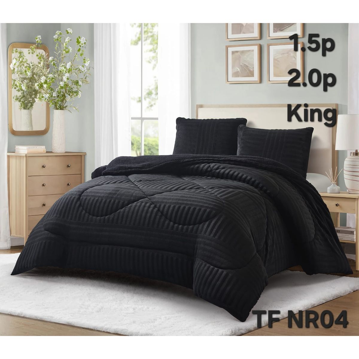GENERICO - Cubrecama de Invierno Plush Texturizado con Chiporro 2 Plazas. TFNR04