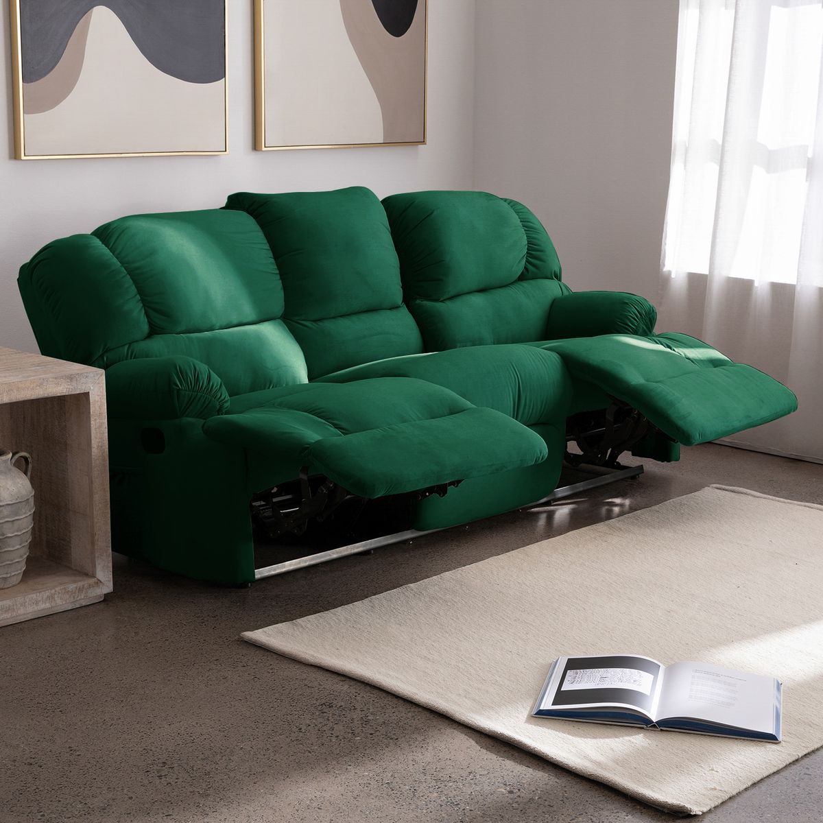 LATAM HOME - Bergere Perugia Reclinable 3 Cuerpos Tela Velvet…