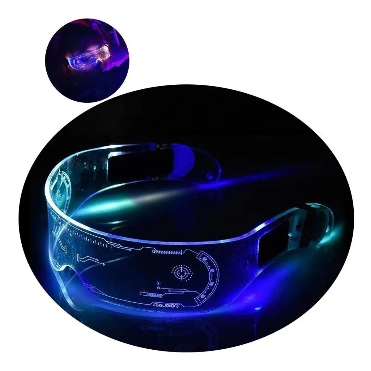 GENERICO - Gafas Led Luminosas Multicolor Fiesta Eventos Festival Raves Lentes Neon Con Pilas FIGOIMPORT