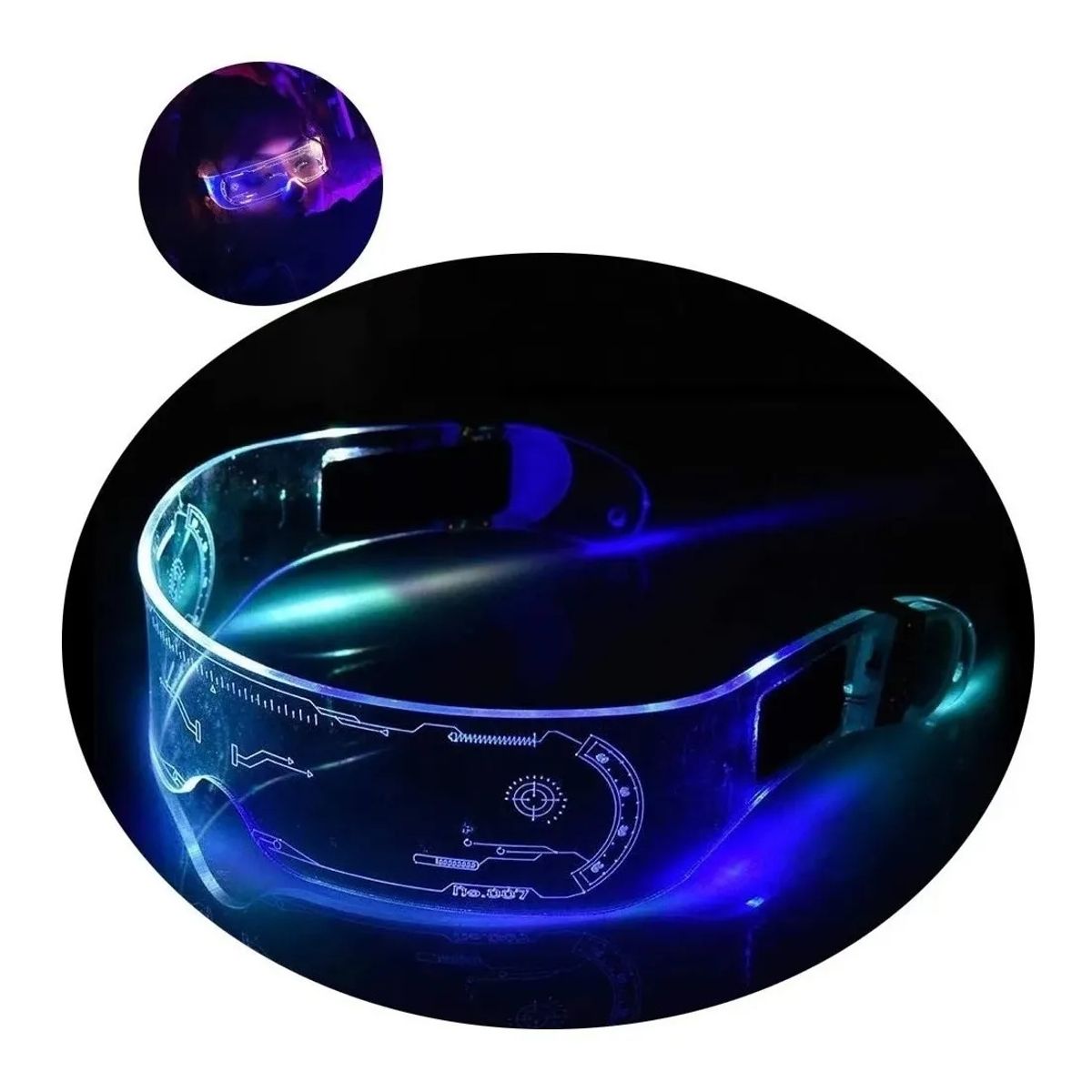 GENERICO - Gafas Led Luminosas Multicolor Fiesta Eventos Festival Raves Lentes Neon Con Pilas FIGOIMPORT