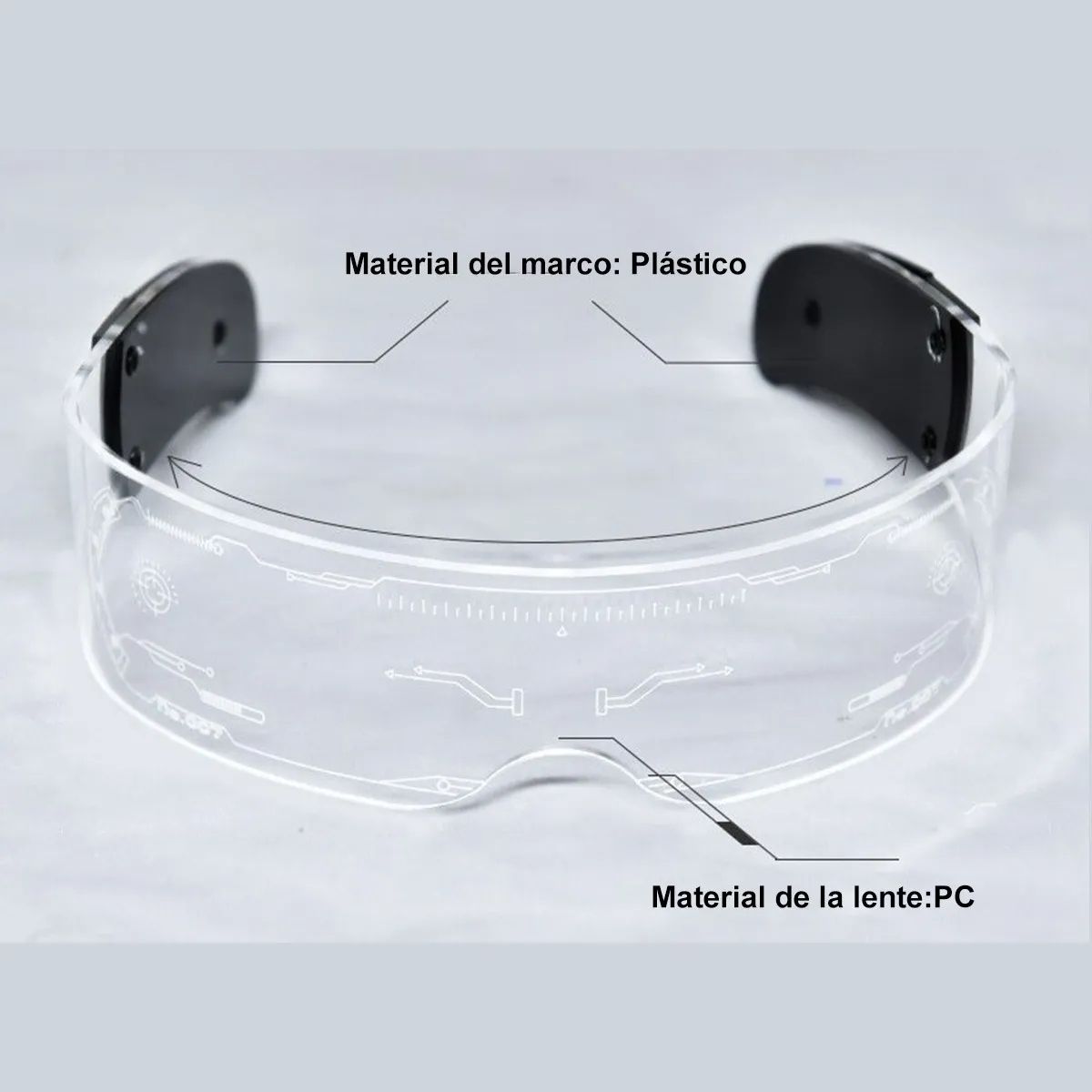 GENERICO - Gafas Led Luminosas Multicolor Fiesta Eventos Festival Raves Lentes Neon Con Pilas FIGOIMPORT