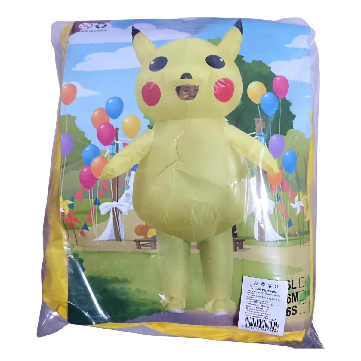 GENERICO - Disfraz Inflable animal amarillo Adulto 160-190 cm con Ventilador