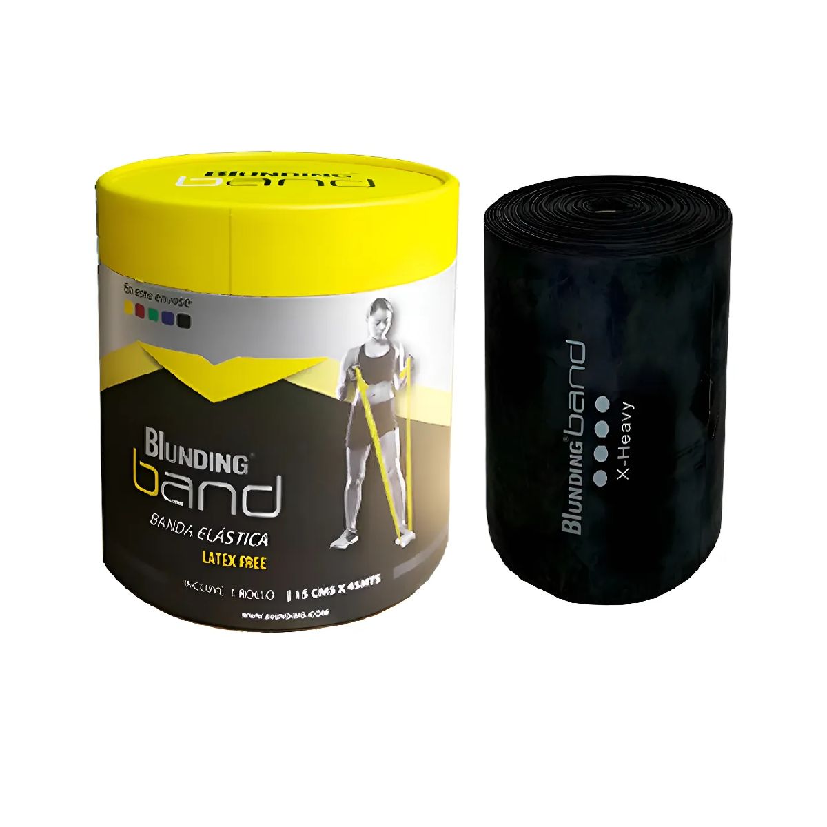 BLUNDING - Banda Elástica Ejercicios Rollo De 45 Mts Negro Blunding Negro