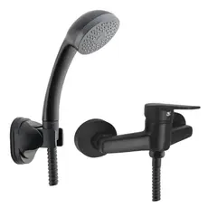 HOFFENS - Monomando Ducha Negro Mate Allegra Anticalcareo