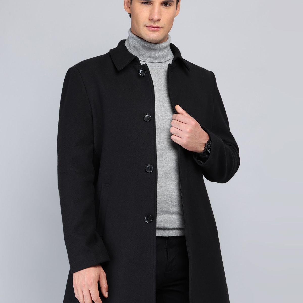 ARROW - Abrigo Recto Liso Regular Fit Negro Arrow ARROW