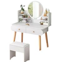 Mesa Tocador Con Asiento Blanco