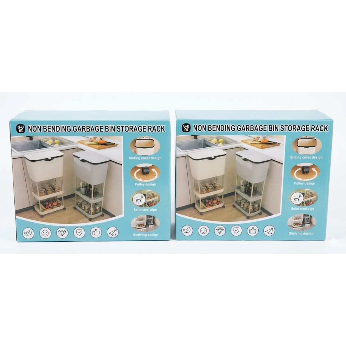 GENERICO - Contenedor Organizador 3 Niveles Con Ruedas Crema