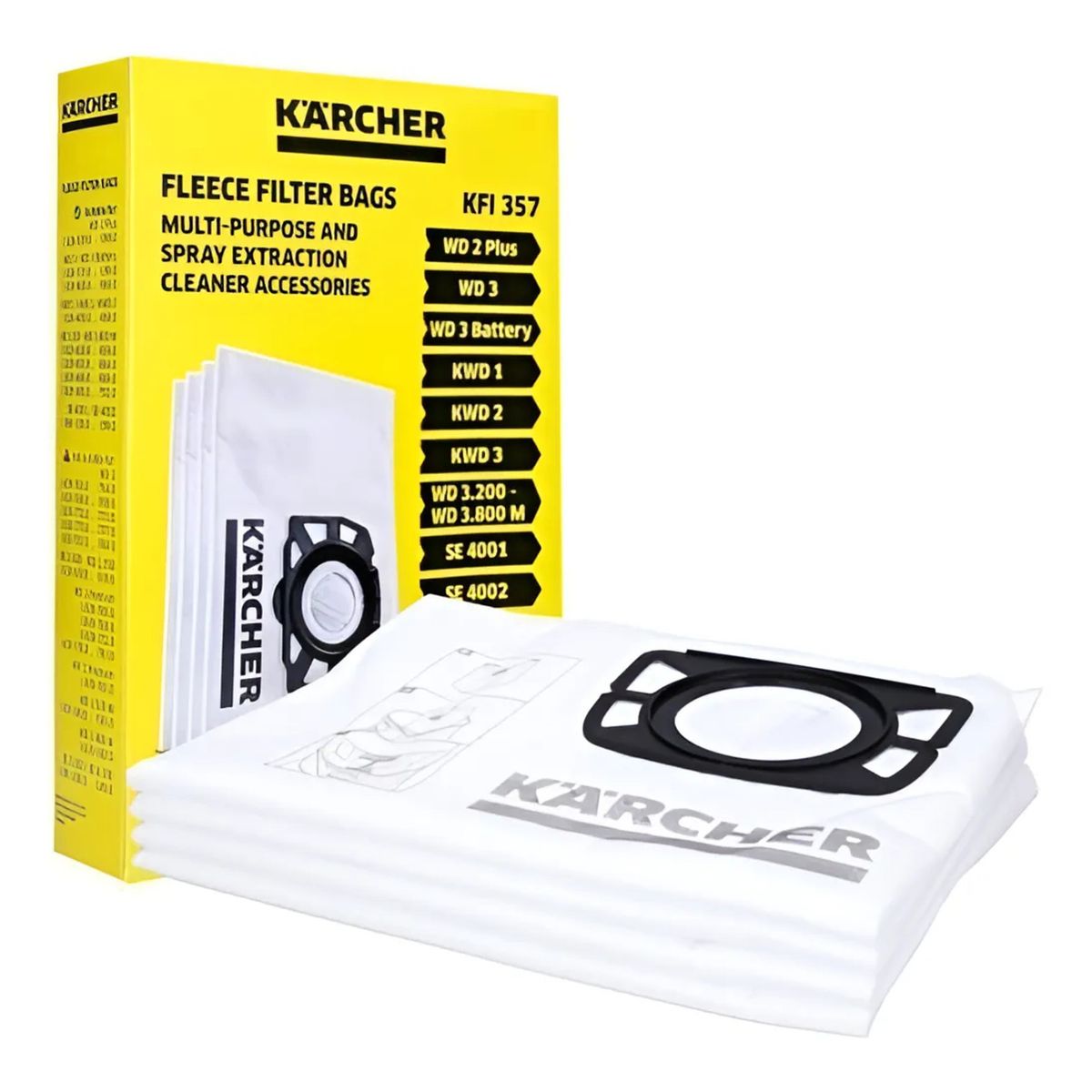KARCHER - Bolsas Filtro de fieltro para aspiradora Karcher Wd3 premium se4001