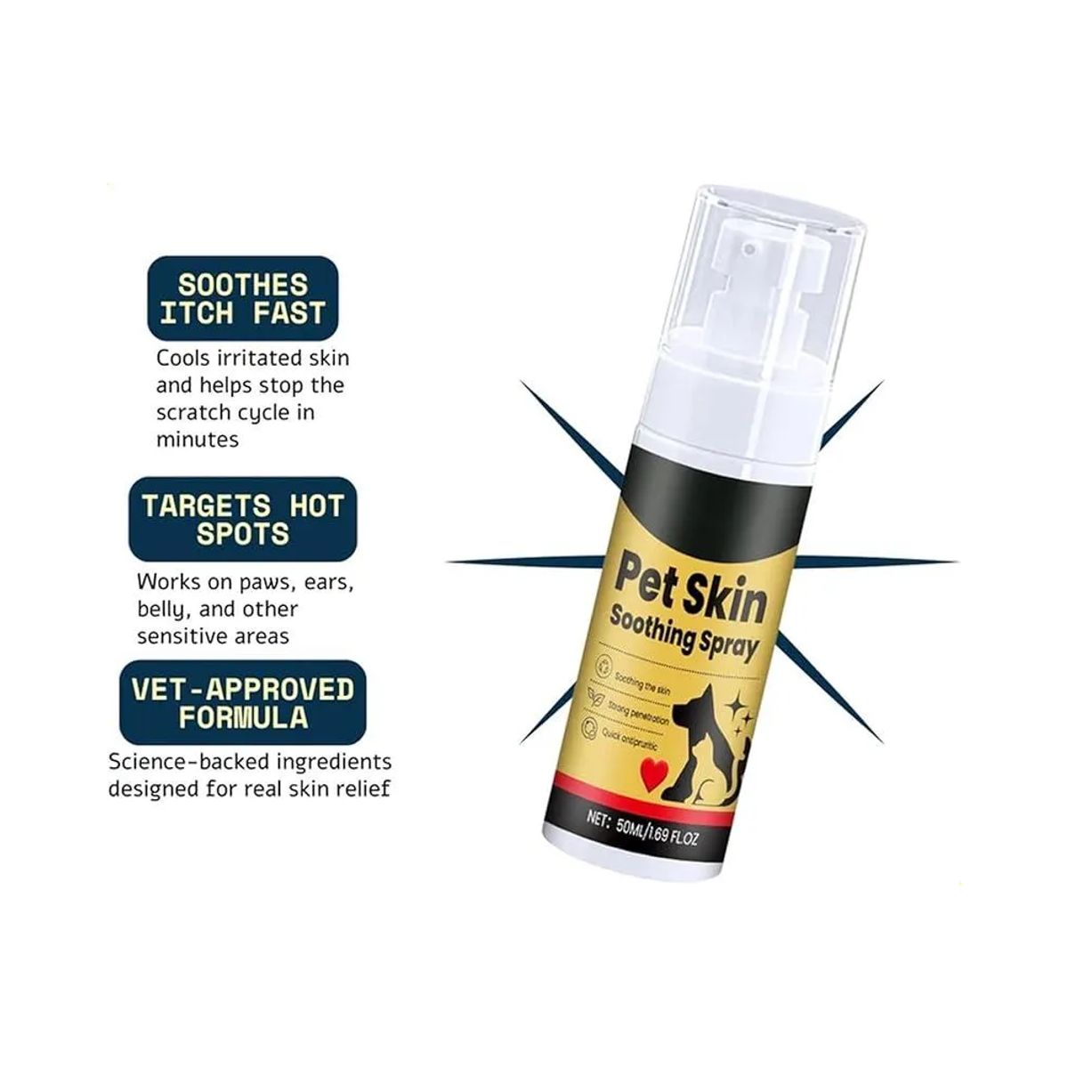 GENERICO - Pet Skin Soothing Spray Cuidado Para La Piel Pelaje De Perros y Gatos