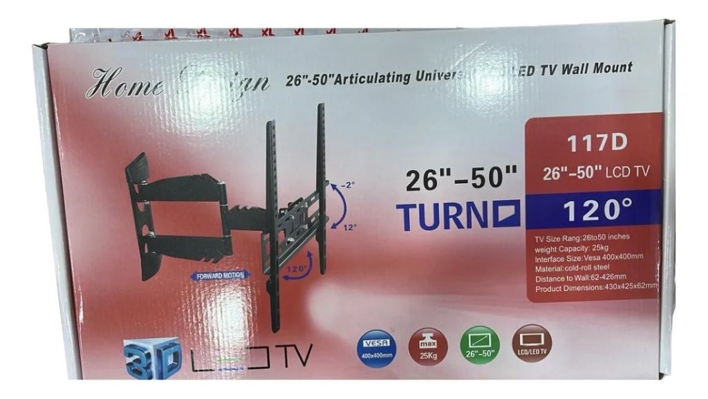 GENERICO Base Soporte Articulada De Pared Tv Lcd/led 26 A 50 Pulgadas Color Negro