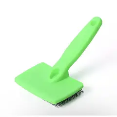 GENERICO - CEPILLO PLÁSTICO SUAVE CELDA PARA MASCOTAS VERDE
