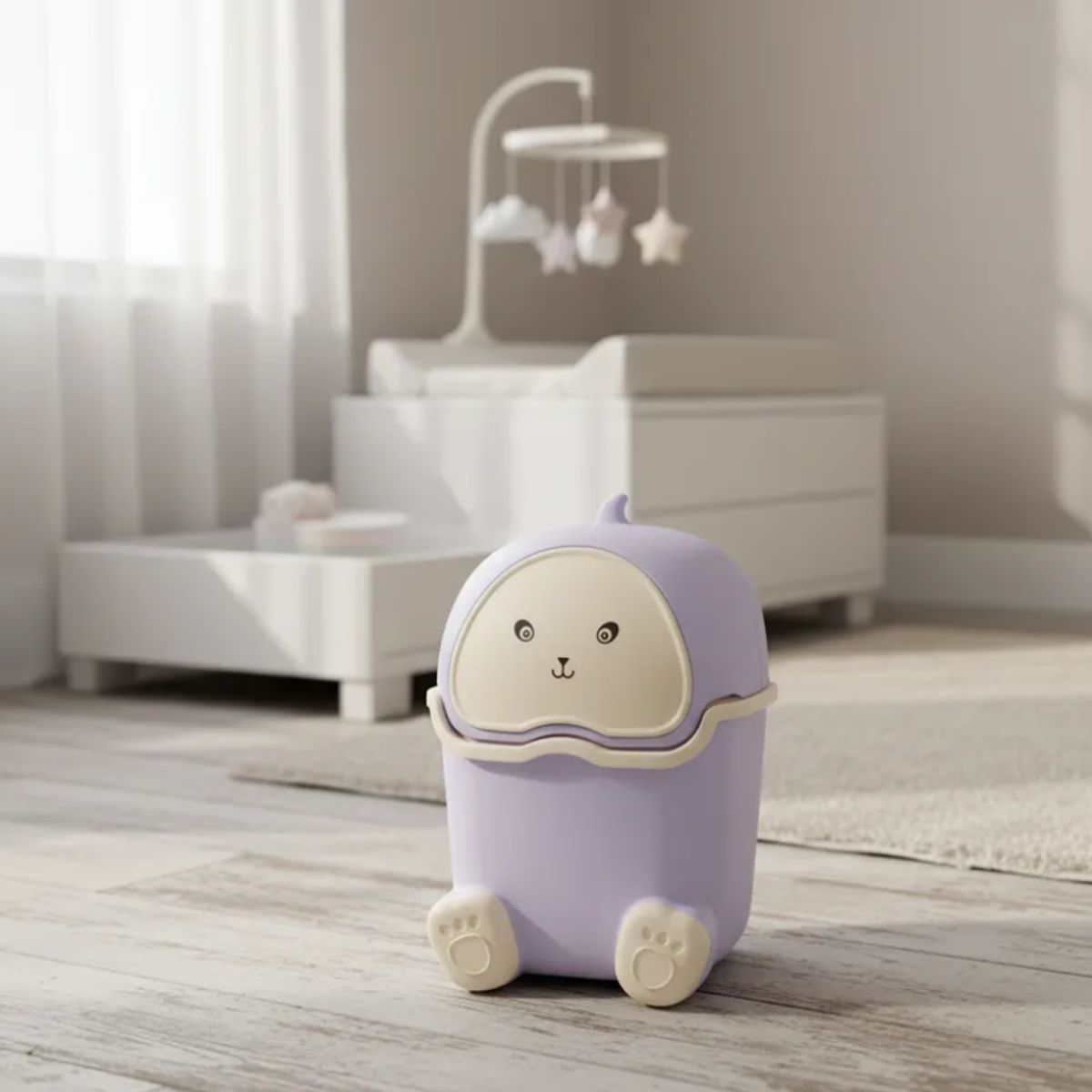 GENERICO - Basurero Papelero Infantil Kawaii Con Tapa Vaivén