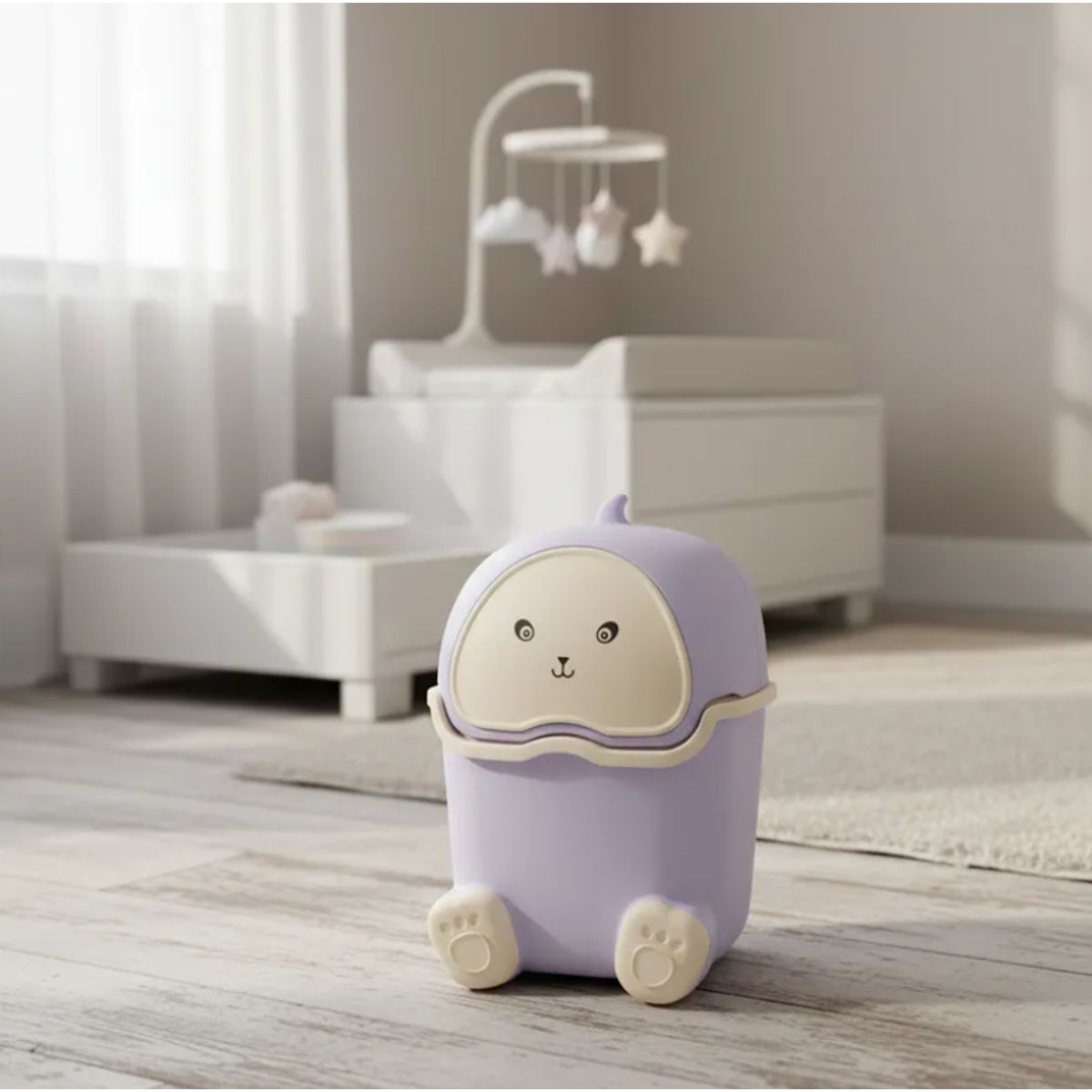 GENERICO - Basurero Papelero Infantil Kawaii Con Tapa Vaivén