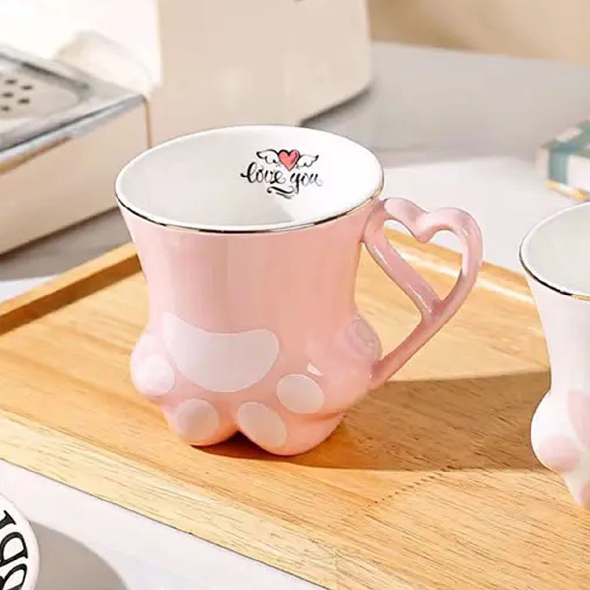 GENERICO - Taza Mug Patita De Gato Cup Hermoso Regalo Original Catlover Rosa