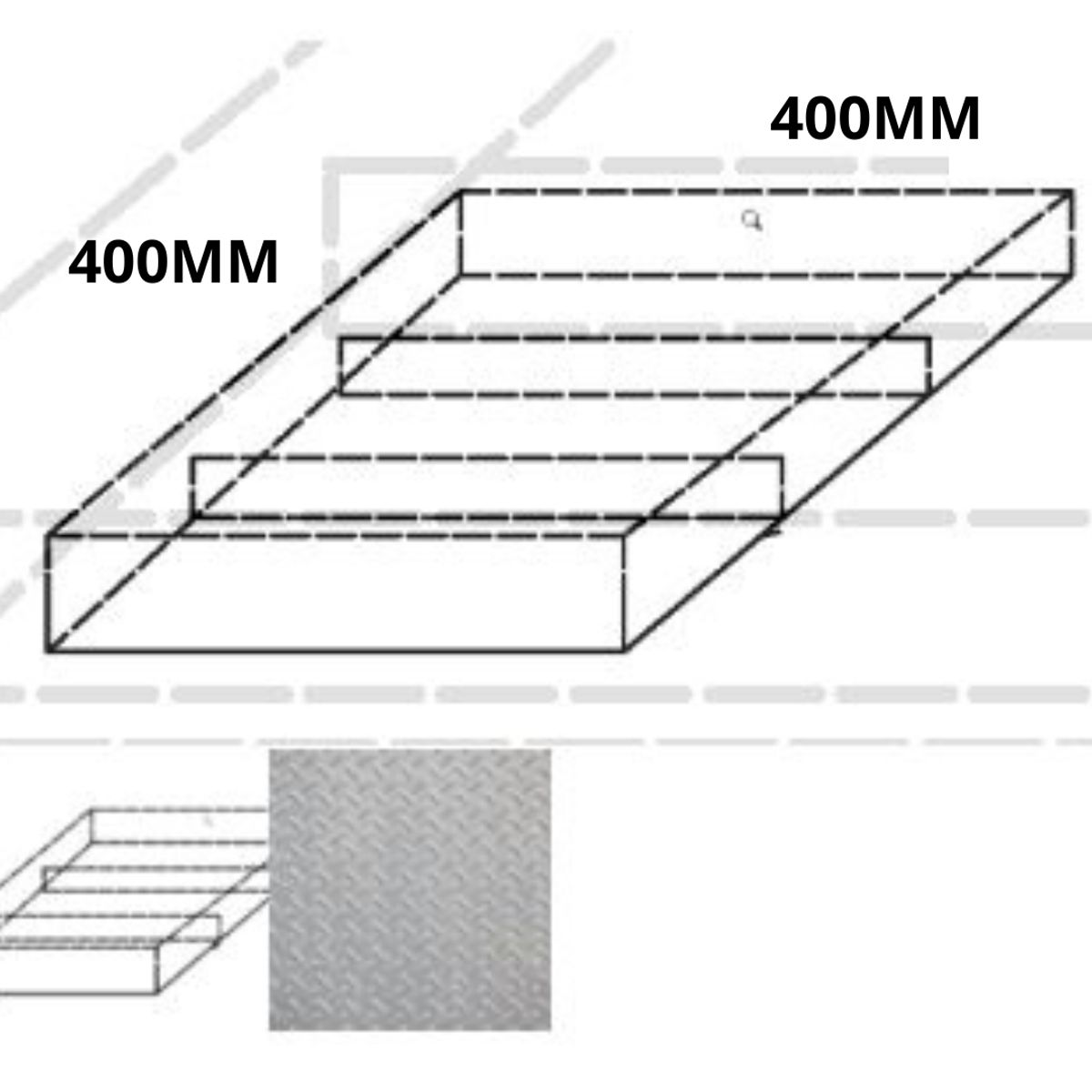 GENERICO - TAPA DE CAMARA 40 X 40 X 6MM FABRICACION HIERRO DIAMANTADO