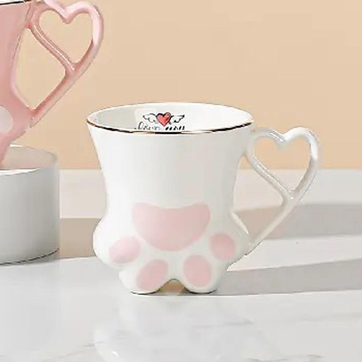 GENERICO - Taza Mug Patita De Gato Cup Hermoso Regalo Original Catlover Blanco