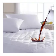 GENERICO - Cubre colchón impermeable + 2 fundas almohada 2 plazas blanco