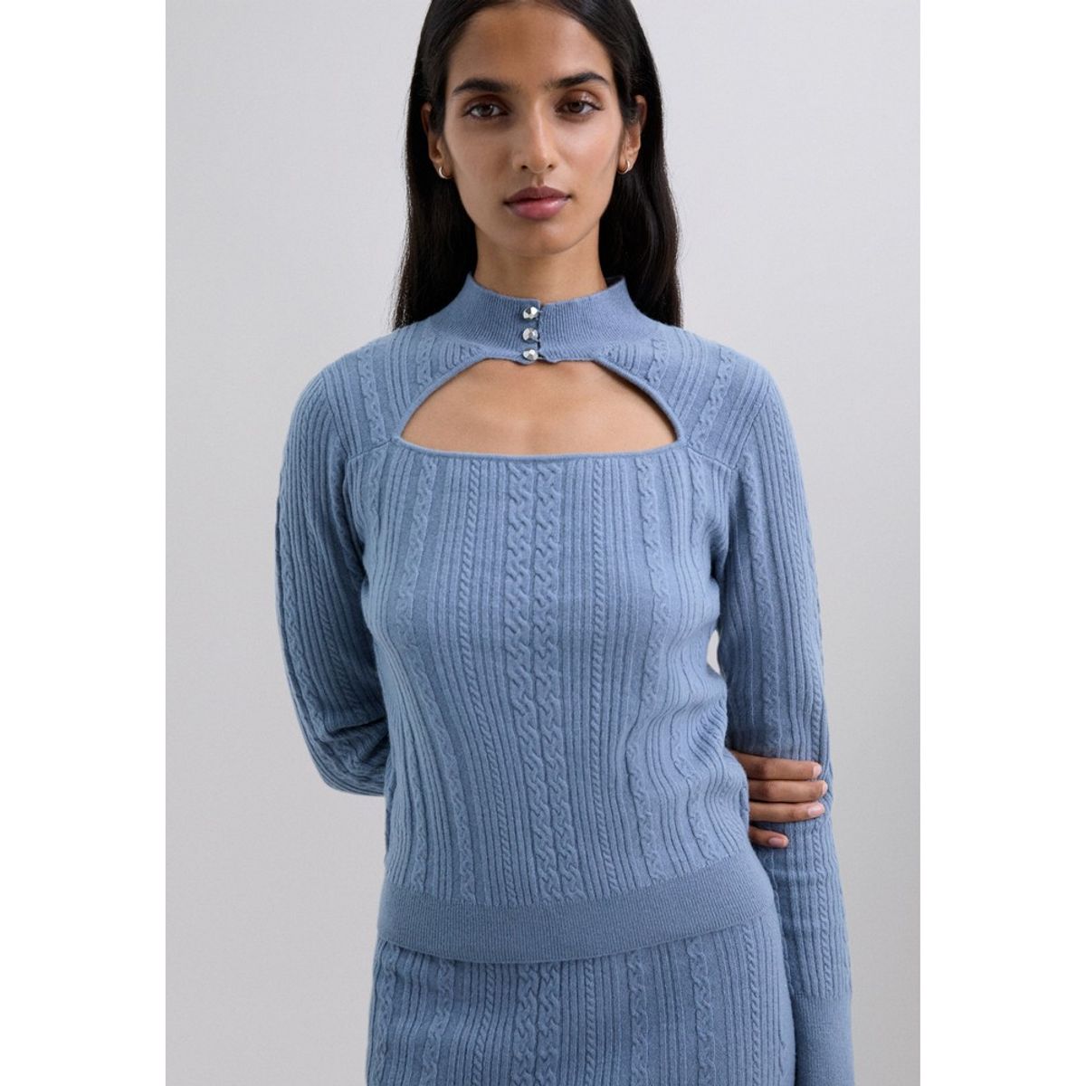 SCALPERS - Jersey Cable Knit Abertura