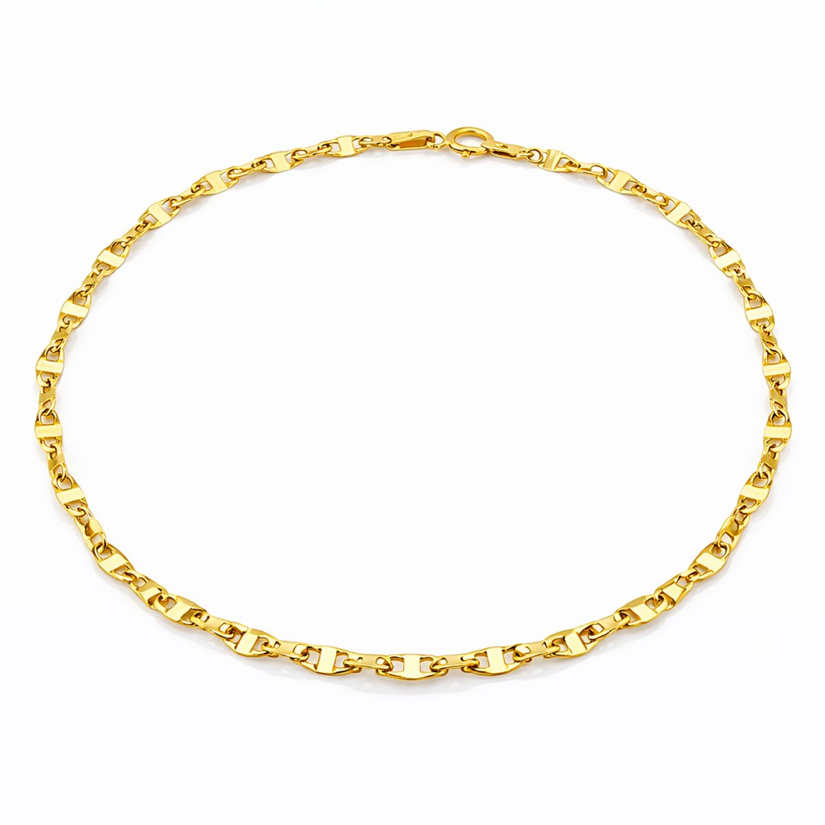 CASABONA - Pulsera Oro Amarillo 18K  con Eslabones Calados Estilo Singapur