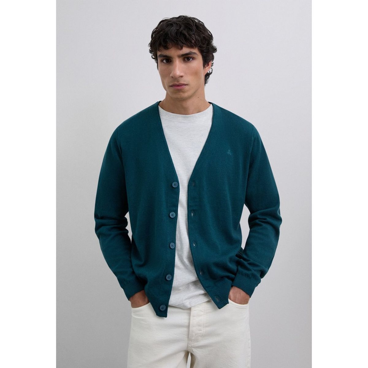 SCALPERS - Cárdigan Cuello Pico Algodón