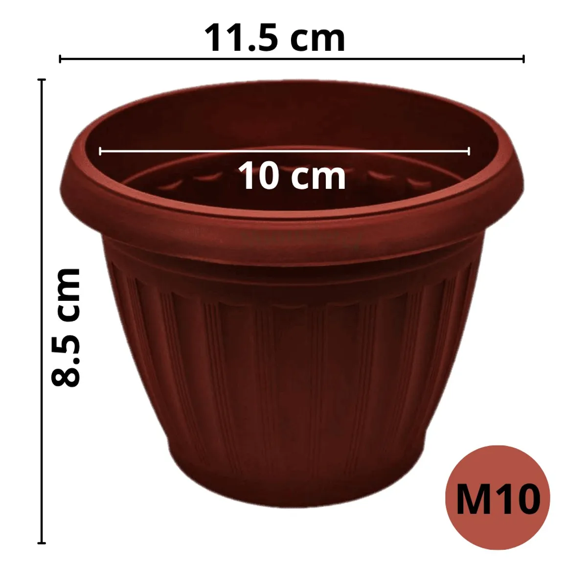 GENERICO - Pack 30 Maceteros Plástico Redondo Gris 10 cm