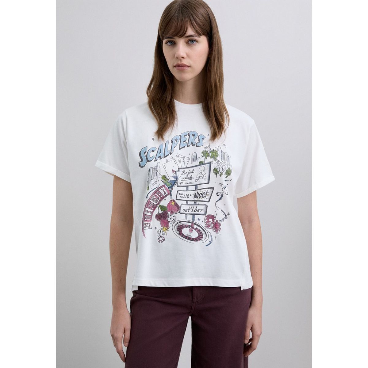 SCALPERS - Polera Asimétrica Print