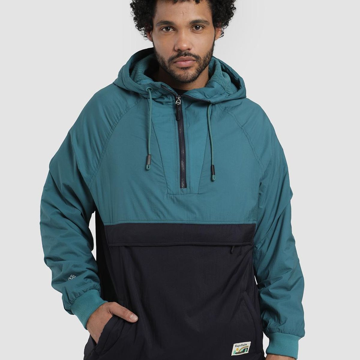 KAYA UNITE - Chaqueta Cortaviento Surazo Hood Hombre Petrol