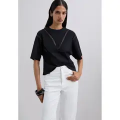 SCALPERS - Polera Con Detalle Encaje