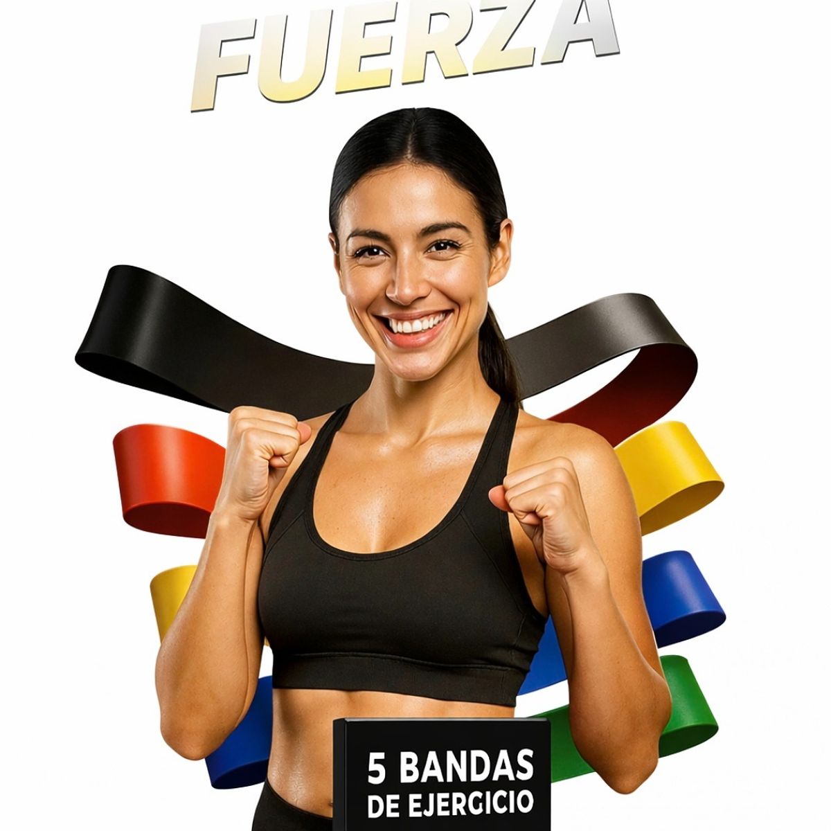 GENERICO - Set 5 Bandas Elásticas De Resistencia Para Ejercicio Fitness Yoga Gym