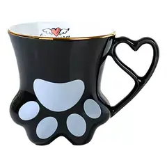 GENERICO - Taza Mug Patita De Gato Cup Hermoso Regalo Original Catlover Negro