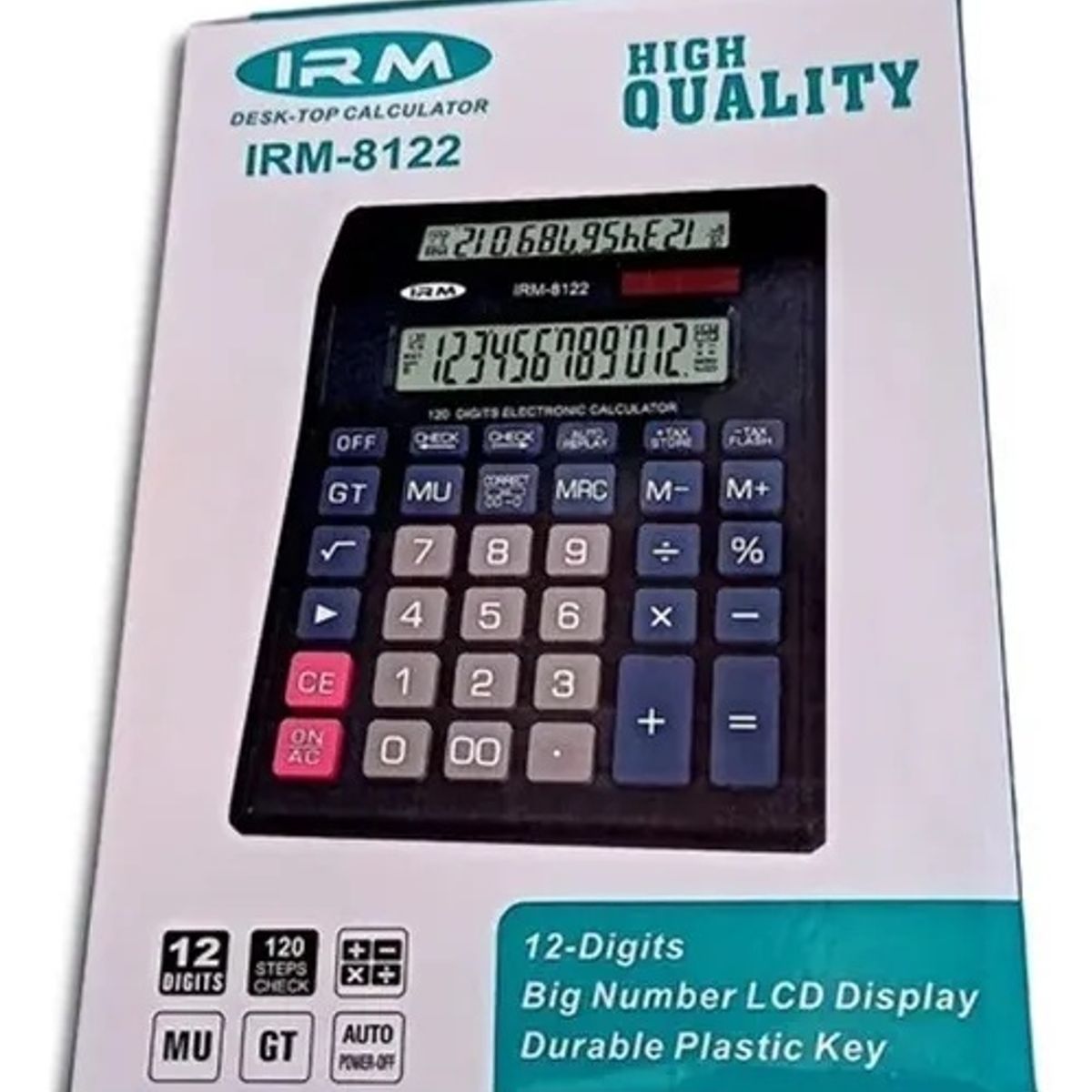GENERICO - Calculadora con Doble Visor IRM de 12 Dígitos para Oficina y Estudio