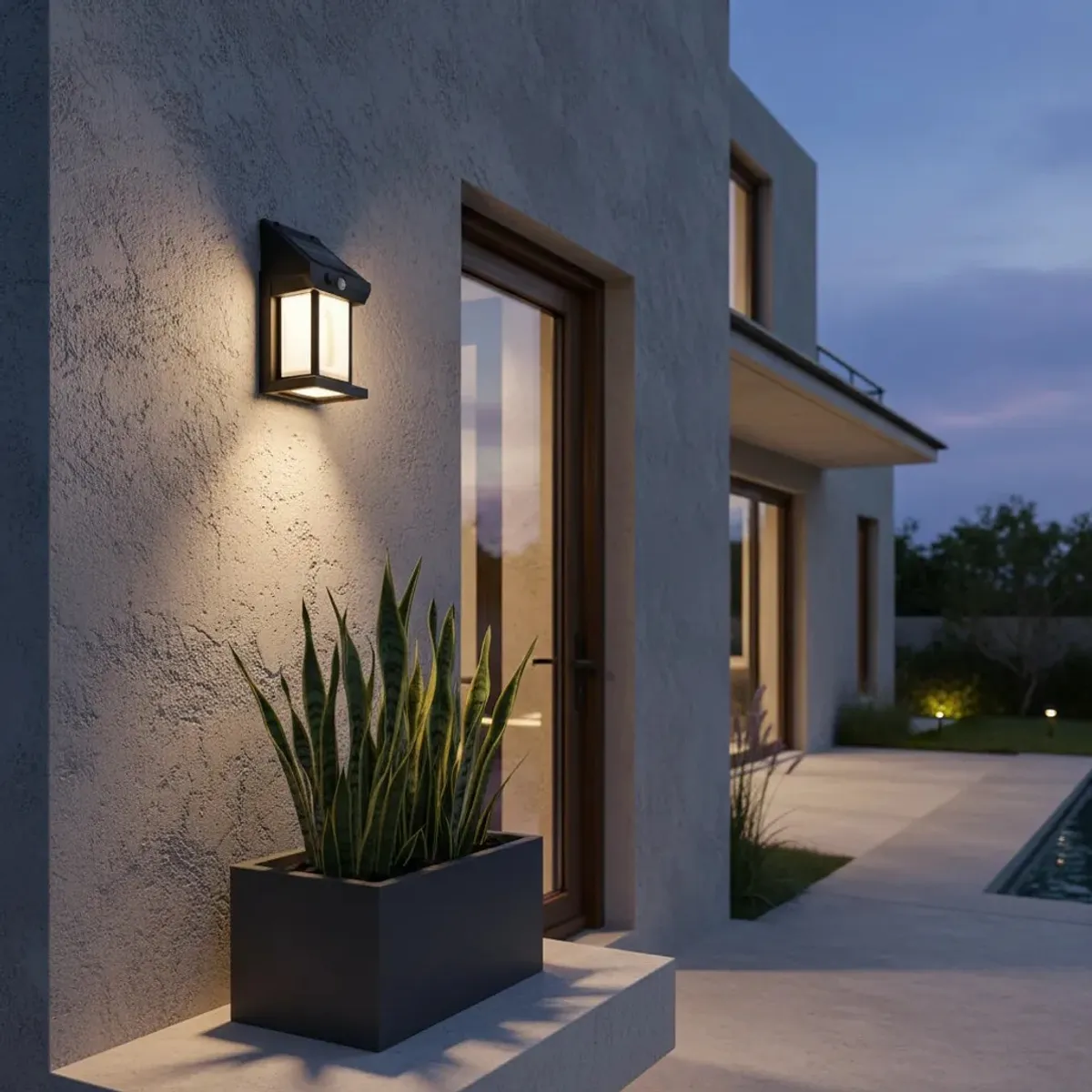 GENERICO - Farol Solar De Pared Con Sensor Movimiento Luz Cálida Jardín
