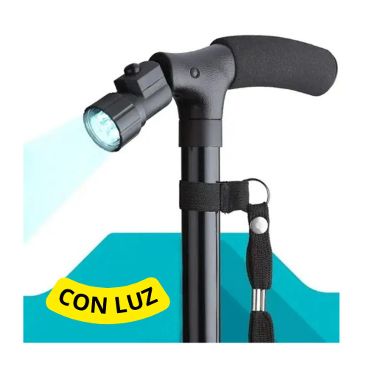 MOVI - Bastón Ortopédico Plegable Con Luz Led -Movilidad Segura y Confortable
