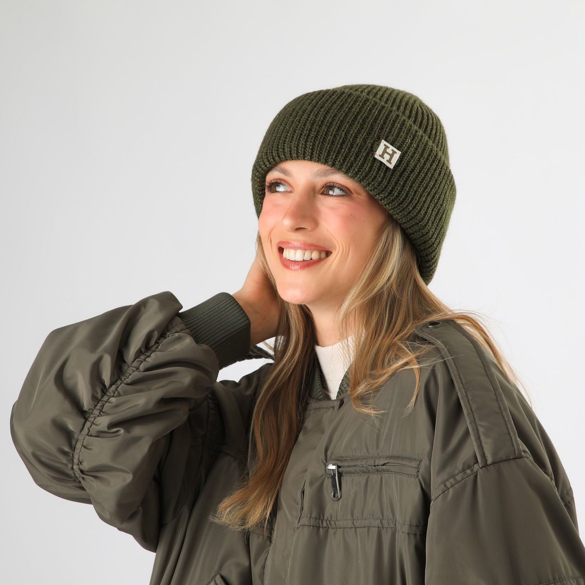 HUMANA - Gorro Lana Rolo Green Humana