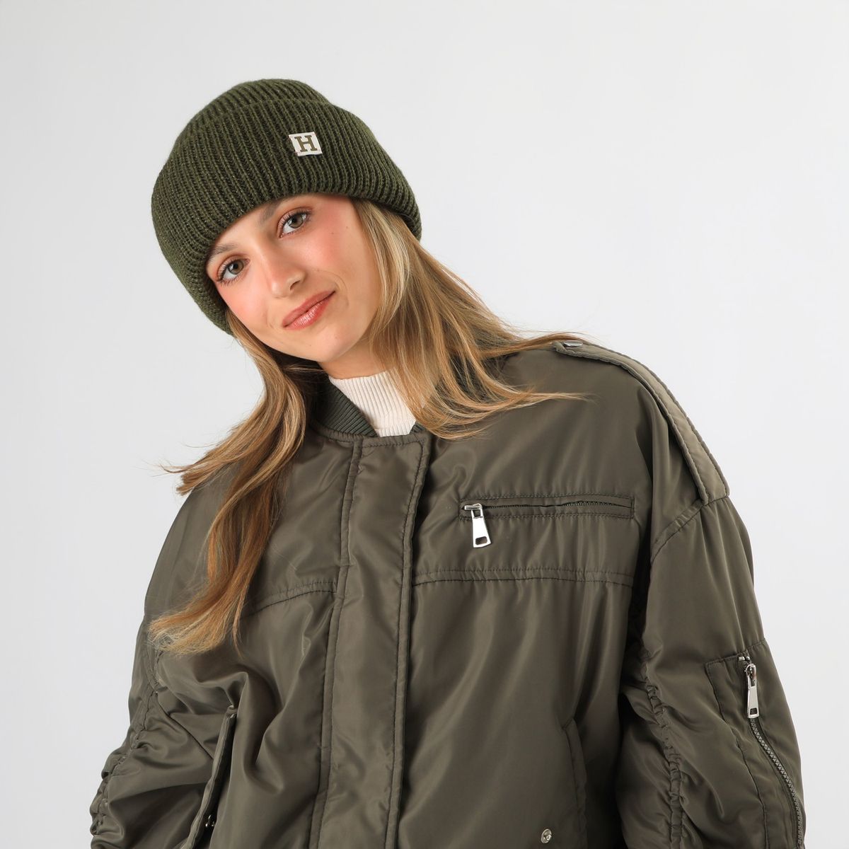 HUMANA - Gorro Lana Rolo Green Humana