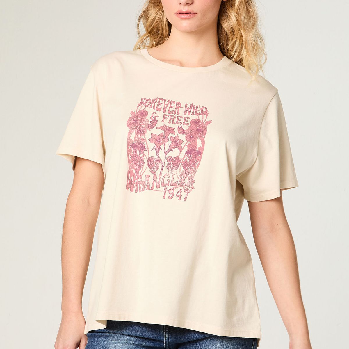 WRANGLER - Polera Mujer Graphic Tee Regular Fit Blanco