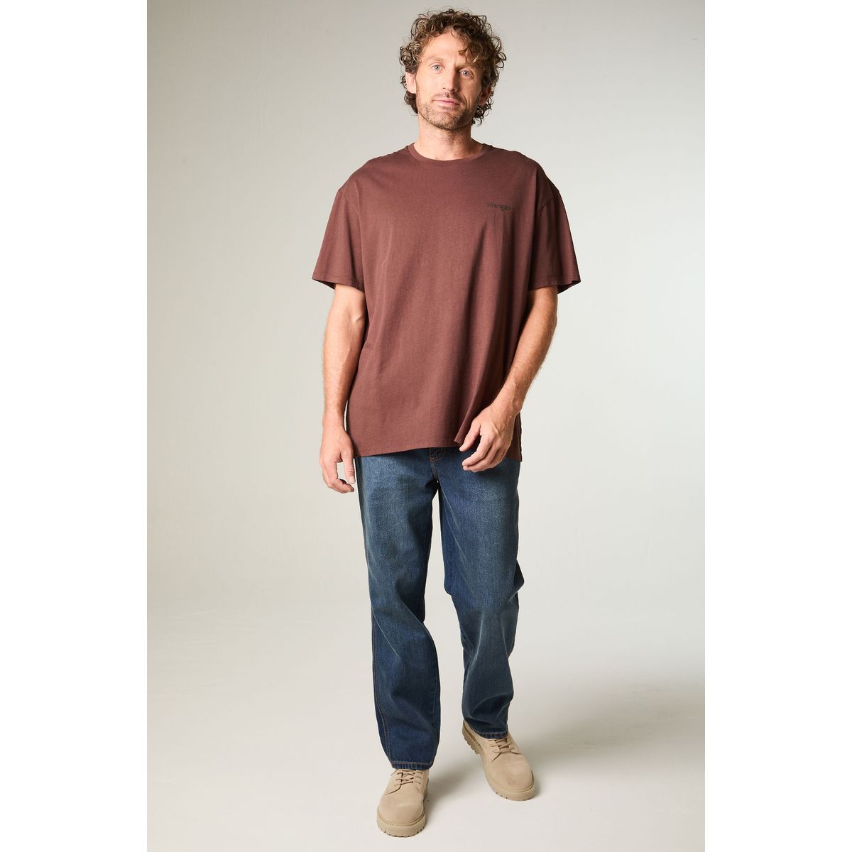 WRANGLER - Polera Hombre Ss Vintage Tee Regular Fit Café